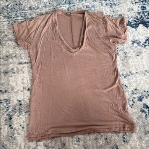 Monrow Light Brown Relaxed Short Sleeve T-Shirt
